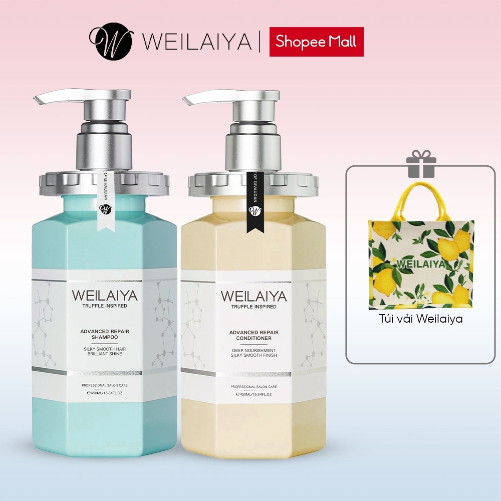 Dầu gội đầu và dầu xả Weilaiya chiết xuất nấm Truffle 450ml cung cấp dưỡng chất hỗ trợ tóc khoẻ đẹp và mềm mượt hơn