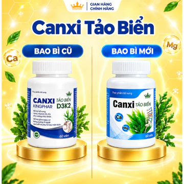 VIÊN UỐNG CANXI TẢO BIỂN KINGPHAR - BỔ SUNG CANXI, HỖ TRỢ XƯƠNG - RĂNG CHẮC KHỎE, HỘP 60 VIÊN