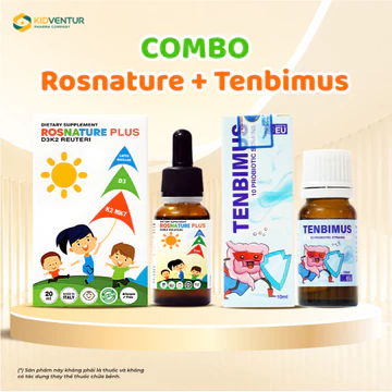 COMBO BÉ YÊU Rosnature & Tenbimus Men vi sinh 10 chủng Châu Âu - Hỗ trợ đề kháng, tiêu hóa, hấp thu Canxi cho bé
