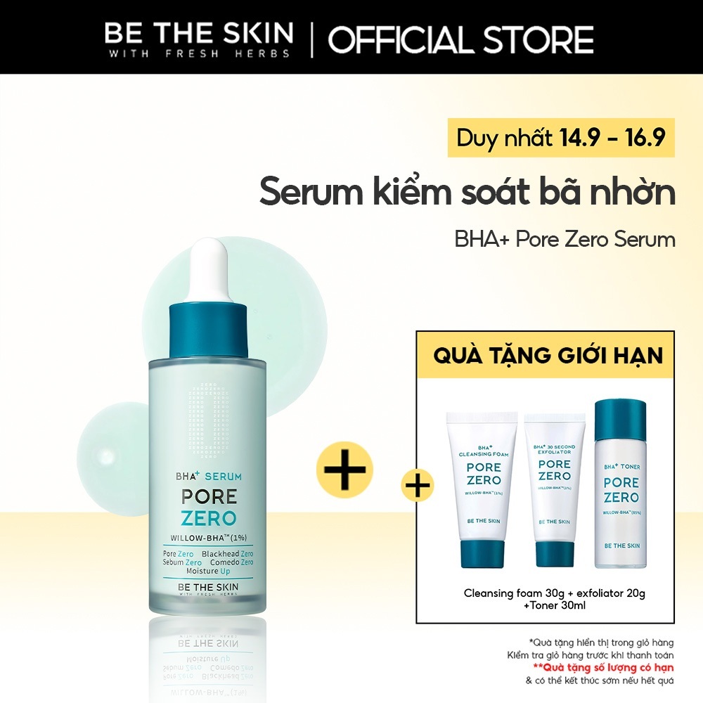 Tinh Chất Hỗ Trợ Giảm Mụn & Kiểm Soát Bã Nhờn BHA + Pore Zero Serum BETHESKIN 30ml