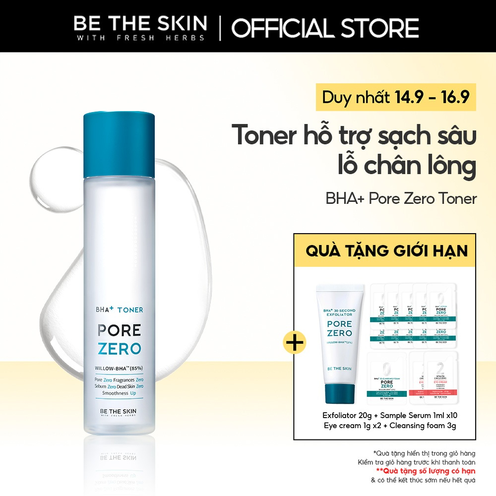 Toner Giúp Hỗ Trợ Làm Sạch Sâu Lỗ Chân Lông BHA+ Pore Zero Toner BETHESKIN 150ml