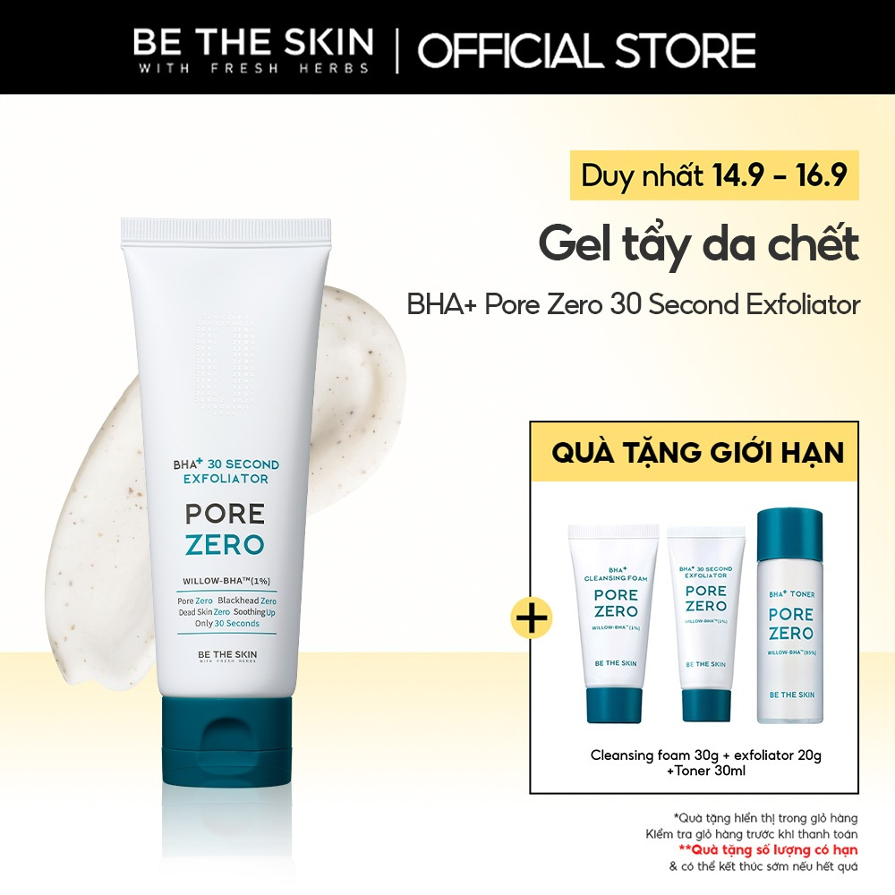 Gel Tẩy Da Chết Be The Skin BHA+ 30 Second Exfoliator Pore Zero BETHESKIN 100g