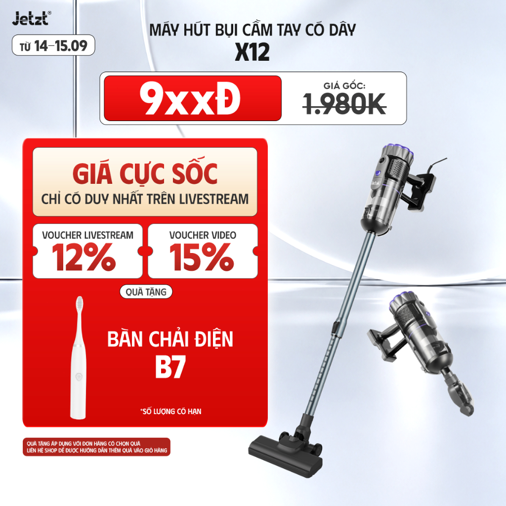 Máy hút bụi cầm tay đa năng 4in1 có dây JETZT X12, lực hút 21000PA--New Model