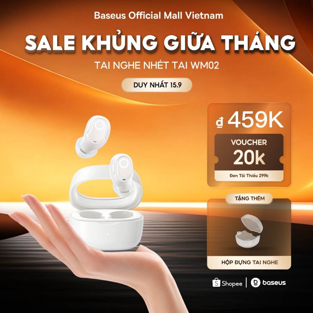 [MÀU HỒNG SIÊU HOT - MỚI VỀ]Tai nghe nhét tai không dây BASEUS WM02 bluetooth 5.3 TWS chống ồn thời lượng pin 25 giờ