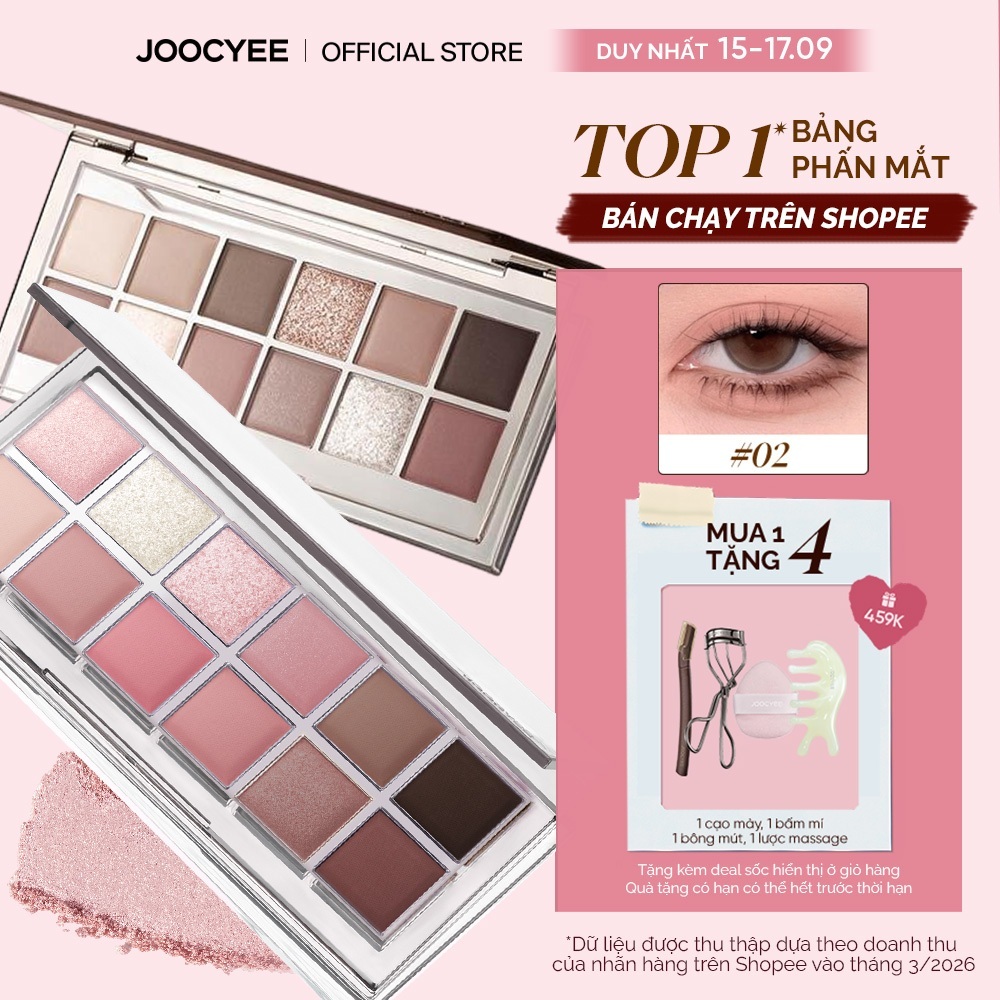 [BÁN CHẠY NHẤT] Bảng Phấn  Trang Điểm Mắt JOOCYEE 12 ô Đa Năng Dễ Tán Tự Nhiên Mịn Màng Tệp Da Mỏng Nhẹ Bền Màu