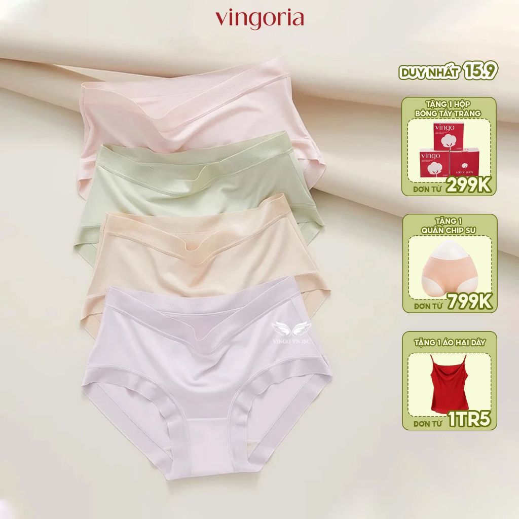 Combo 5 quần lót cotton trơn VINGO/VINGORIA kháng khuẩn thoáng mát CB103