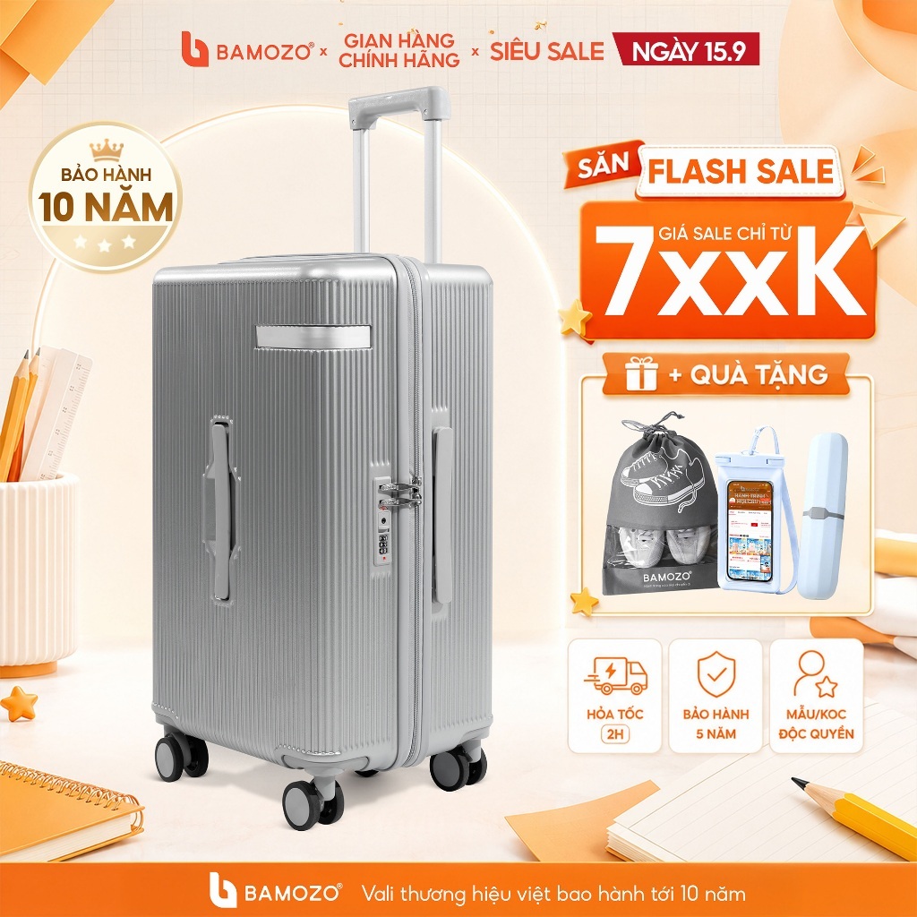 [MỚI] Vali Du Lịch Lumispace Bamozo Size 20/24/28, chất liệu nhựa  PC cao cấp, nâng cấp tính năng chống rạch_LUMI