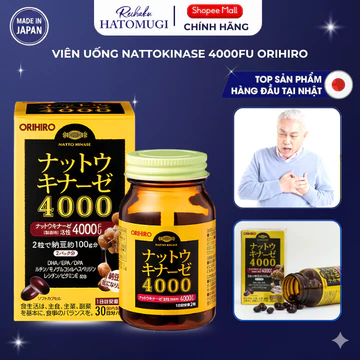 Viên Uống Nattokinase 4000FU Orihiro Nhật Bản Hỗ Trợ Tăng Lưu Thông Máu, Giảm Hình Thành Huyết Khối Hộp 60 Viên