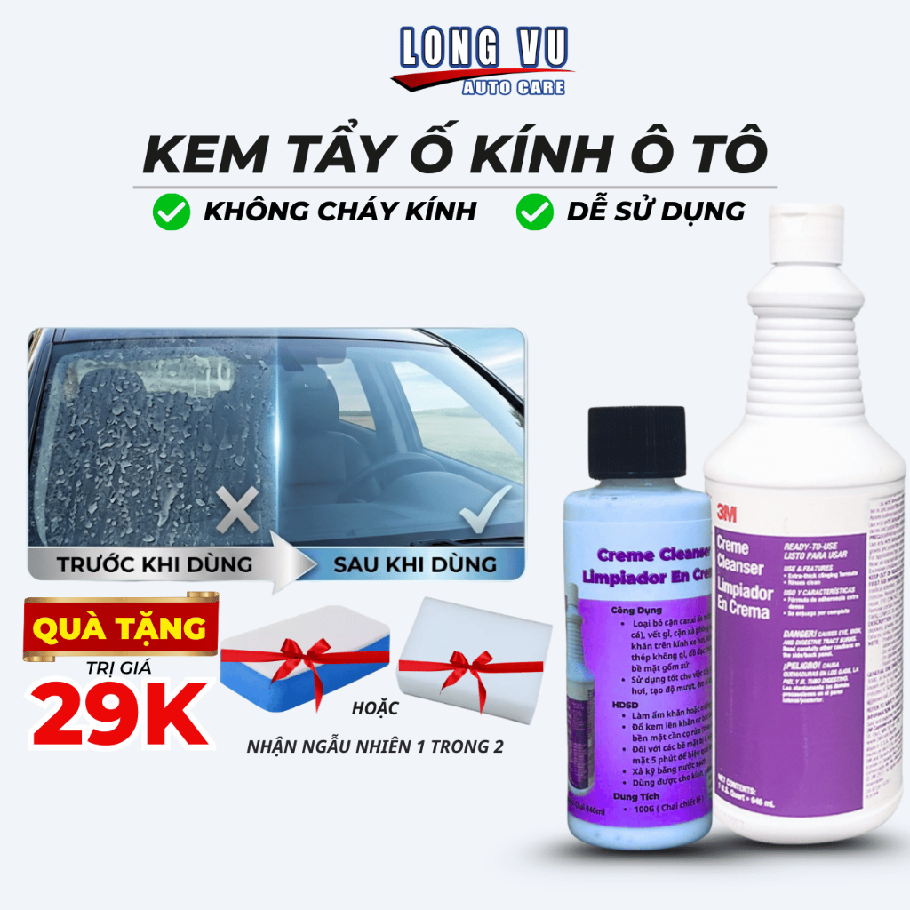 Tẩy ố kính ô tô 3M Creme Cleanser Limpiador En Crema - Chiết lẻ 100G