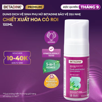 [PREMIUM] Bọt vệ sinh phụ nữ Betadine Tươi mát & Năng động 100ml