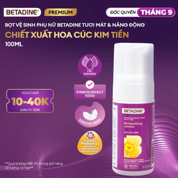 [PREMIUM] Bọt vệ sinh phụ nữ Betadine Dưỡng ẩm 100ml