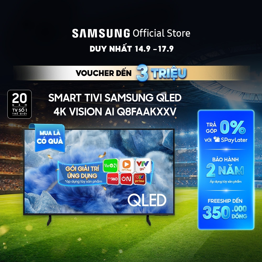 Smart Tivi Samsung QLED Q8FAAKXXV 2025 - Miễn phí lắp đặt