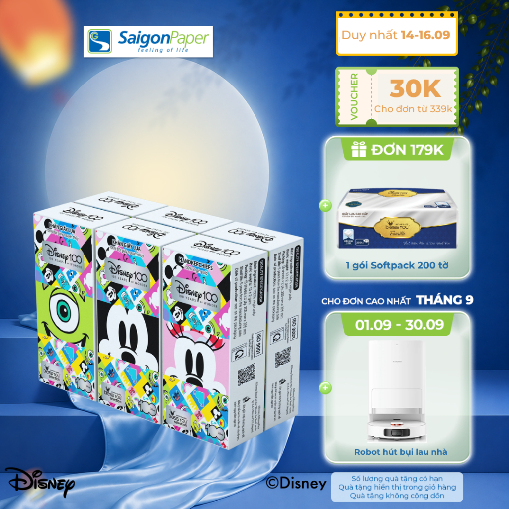 Lốc khăn Rút Trên - Bless You Selection Disney 18 tờ (6 gói/ lốc)