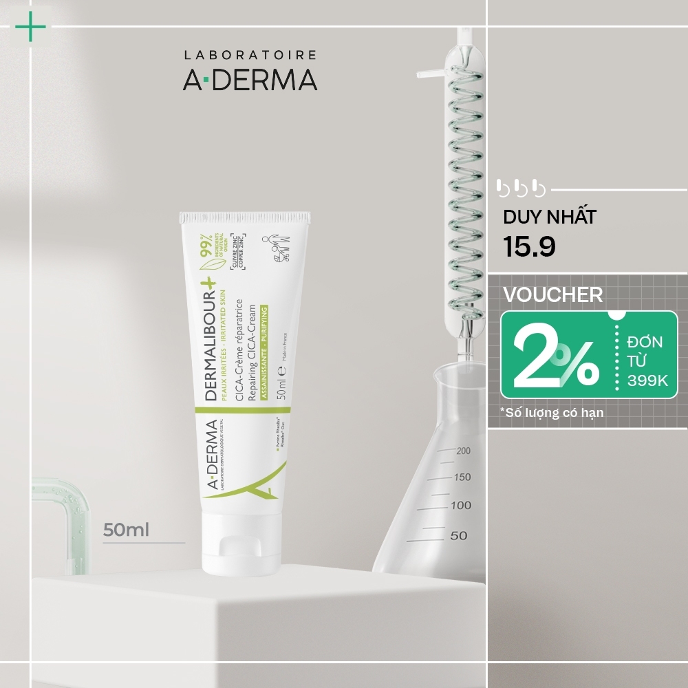 [Đổi bao bì] Kem dưỡng làm dịu kích ứng, ửng đỏ A-Derma DERMALIBOUR+ Repairing Cica-Cream giúp làm dịu và phục hồi da