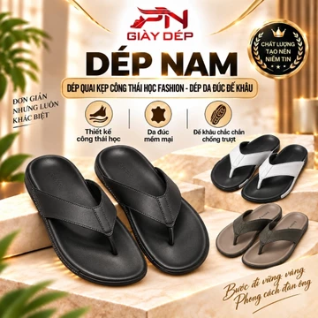 [Dép QUAI KẸP CÔNG THÁI HỌC Fashion - Đế cao cấp] Khâu Miễn Phí , Dép da đúc - Dép nam siêu bền, đế đúc cao su bền bỉ