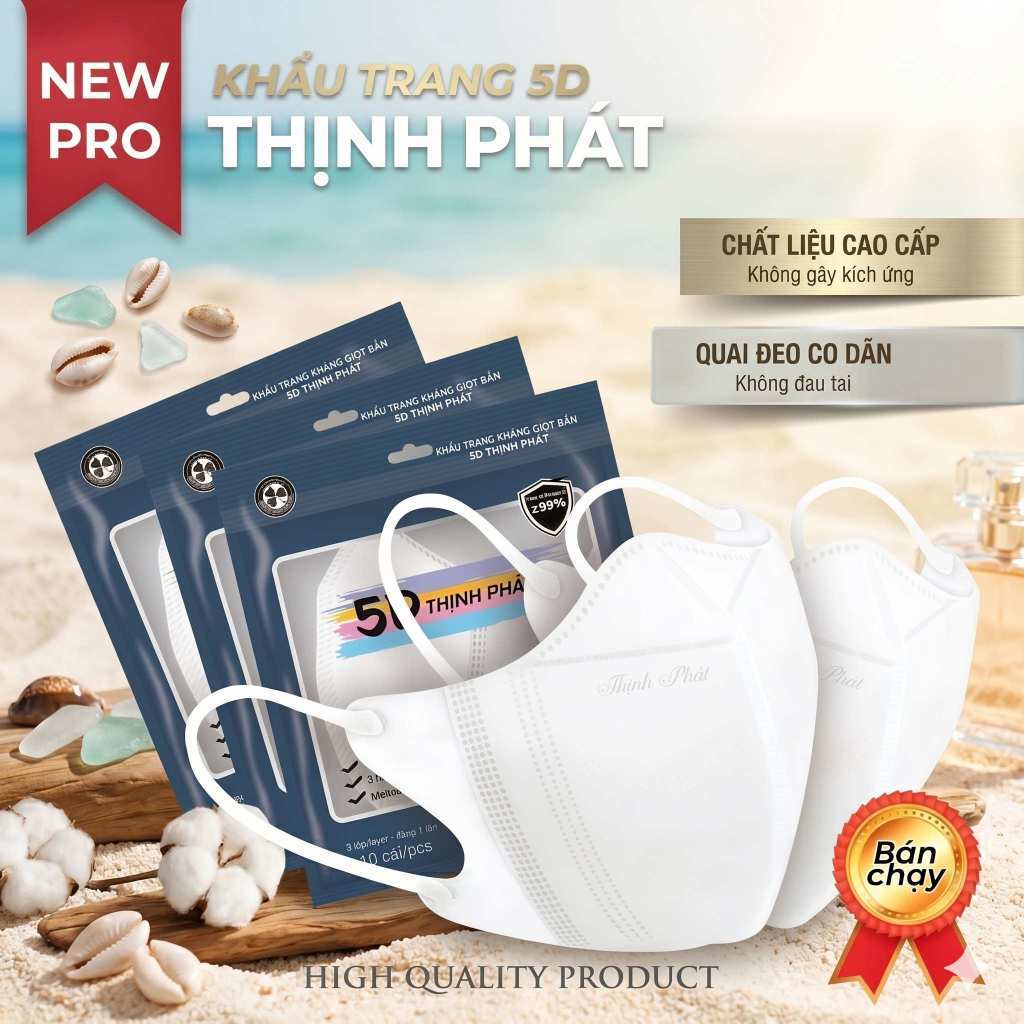 Khẩu Trang 5D Mask Cao Cấp, Chống Tia UV, Khẩu Trang Y Tế 3 Lớp Kháng Khuẩn 5D