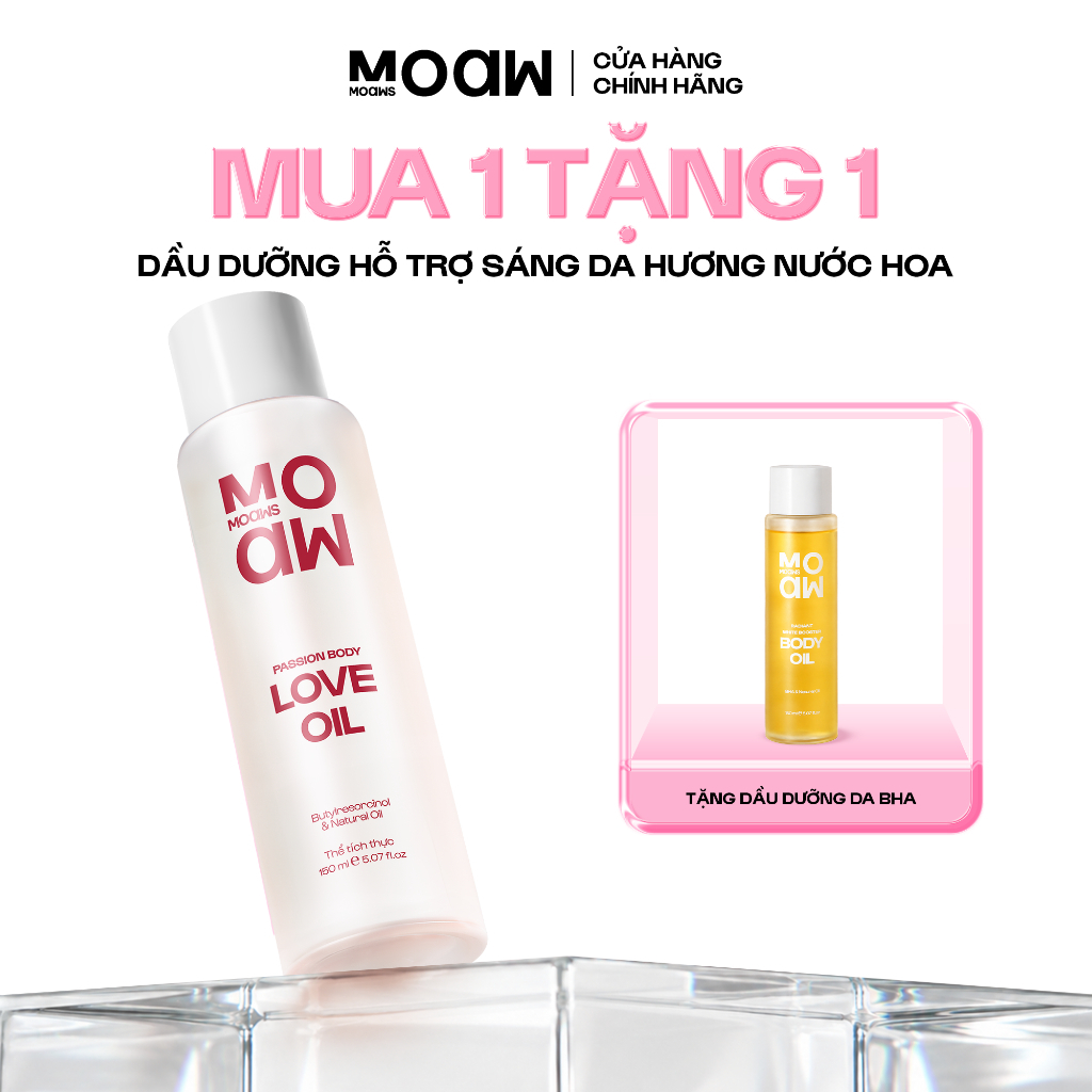 [MUA 1 TẶNG 1] Dầu Massage Dưỡng Da Love Oil MOAW MOAWS Hương Nước Hoa - Thấm Nhanh, Không Bết Rít