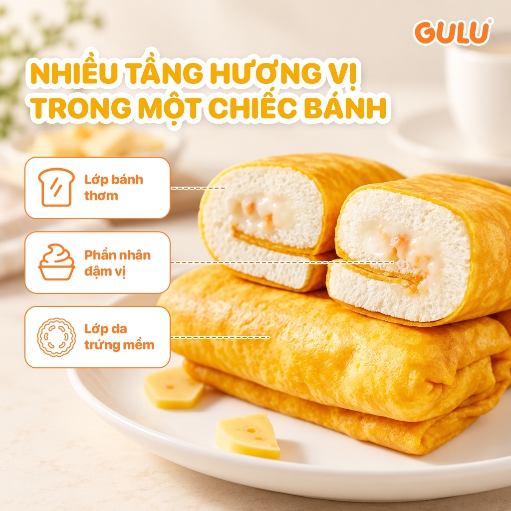 [Tổng Hợp] Bánh Cuộn Dinh Dưỡng Ăn Sáng GULU FOODS (Da Trứng, Diêm Mạch, Choco, Matcha, Ruốc) | BigBuy360 - bigbuy360.vn