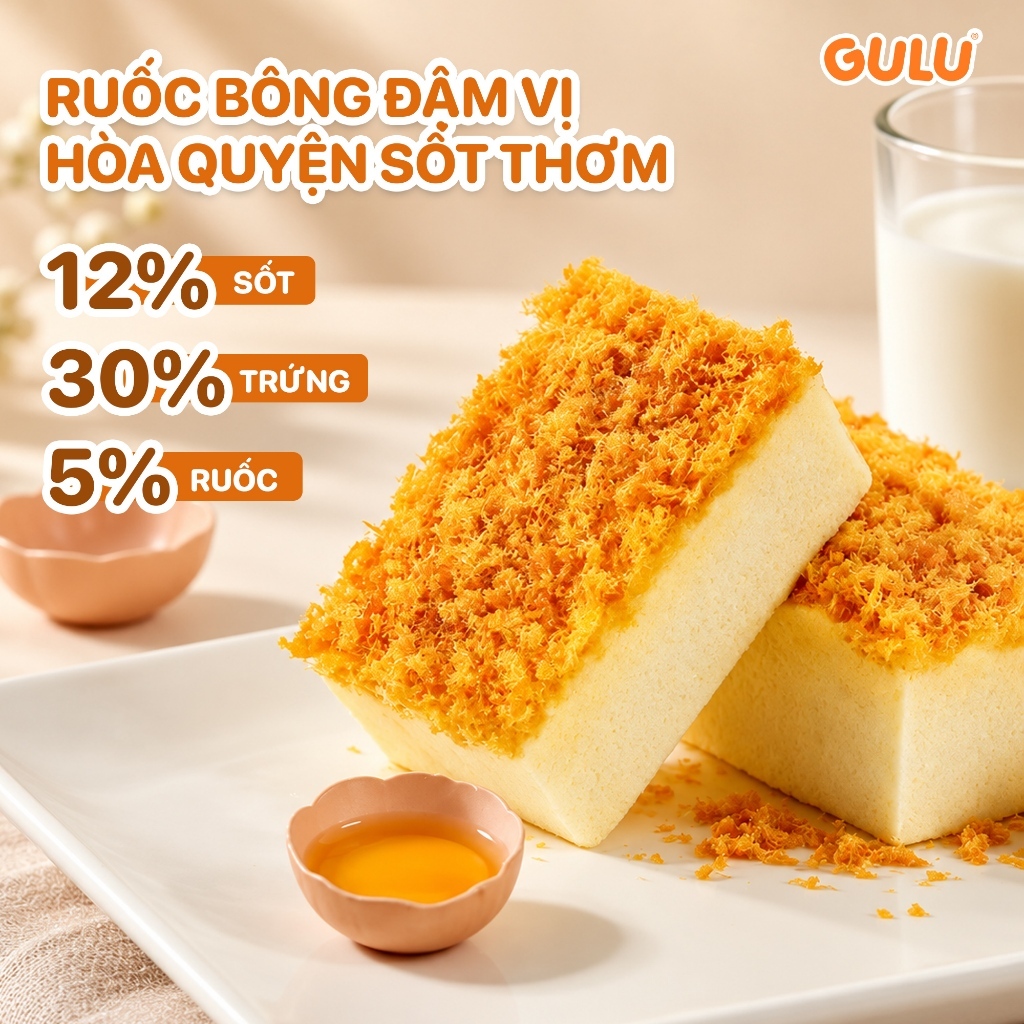 [Tổng Hợp] Bánh Cuộn Dinh Dưỡng Ăn Sáng GULU FOODS (Da Trứng, Diêm Mạch, Choco, Matcha, Ruốc) | BigBuy360 - bigbuy360.vn