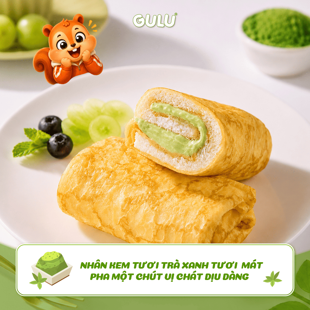 [Tổng Hợp] Bánh Cuộn Dinh Dưỡng Ăn Sáng GULU FOODS (Da Trứng, Diêm Mạch, Choco, Matcha, Ruốc) | BigBuy360 - bigbuy360.vn