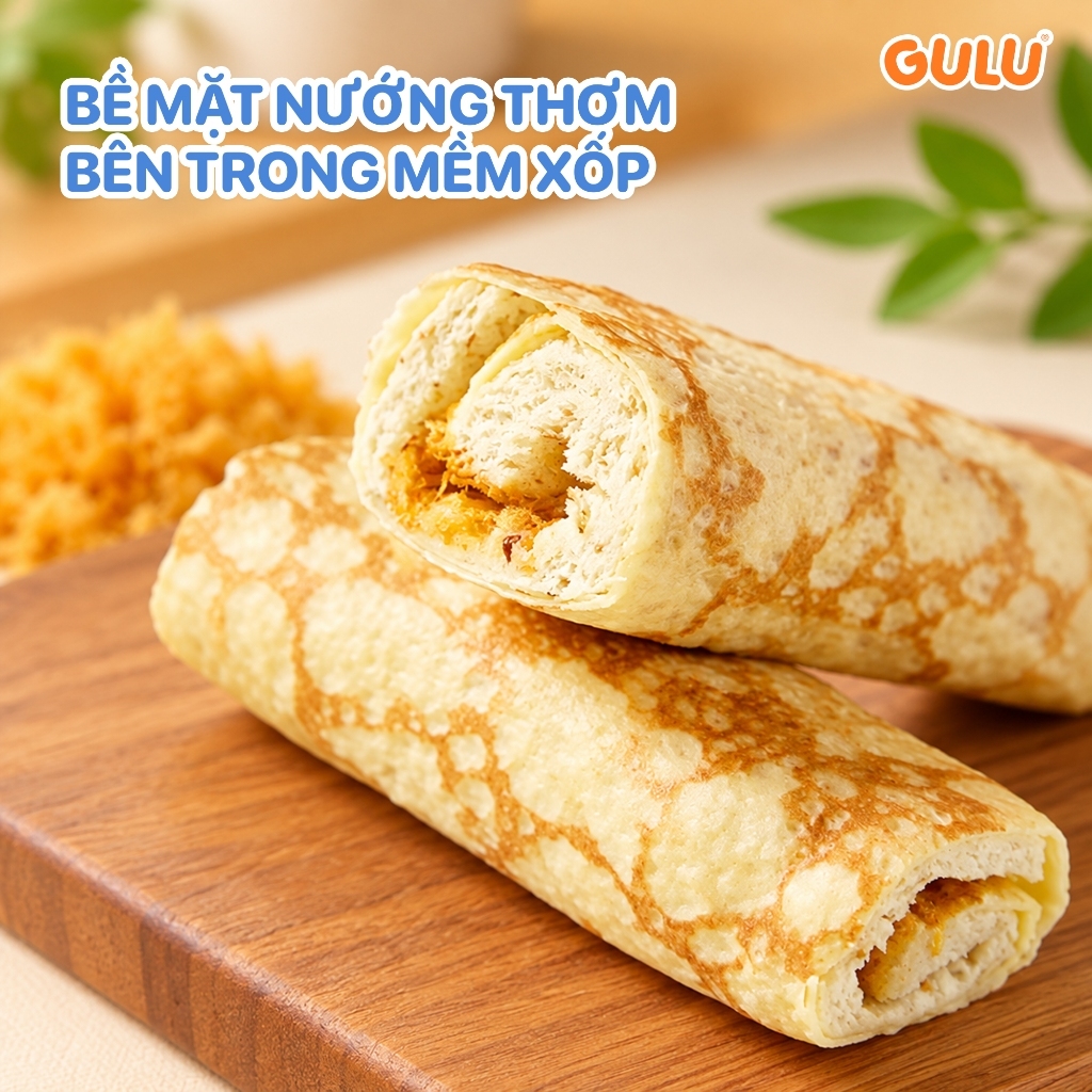 [Tổng Hợp] Bánh Cuộn Dinh Dưỡng Ăn Sáng GULU FOODS (Da Trứng, Diêm Mạch, Choco, Matcha, Ruốc) | BigBuy360 - bigbuy360.vn