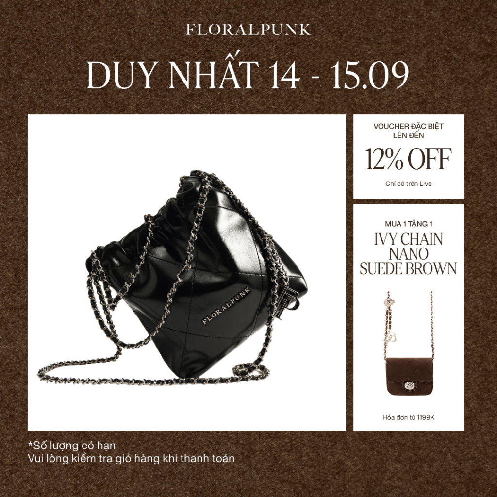 Túi xách Floralpunk Brooklyn Mini Shopper - Black