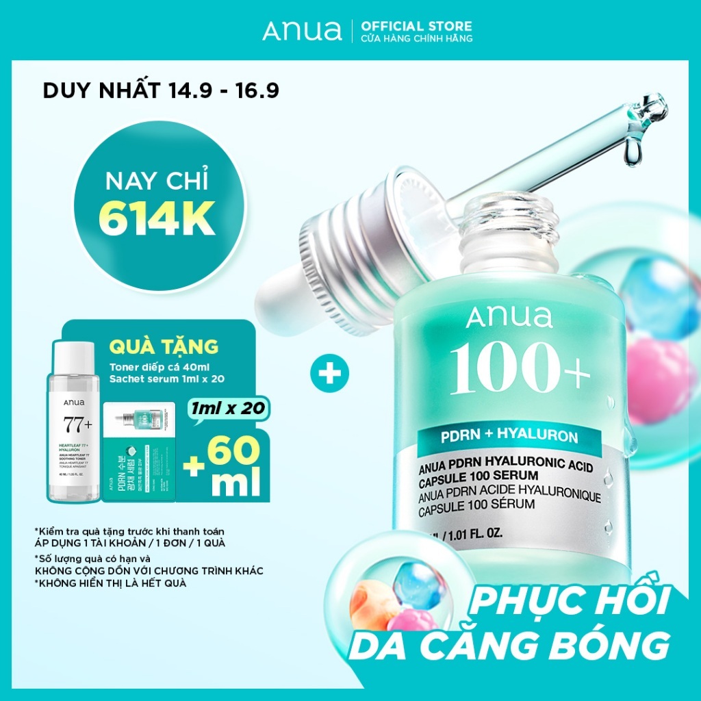 Tinh Chất PDRN Phục Hồi Da Căng Bóng – ANUA PDRN Hyaluronic Acid Capsule 100 Serum 30ml