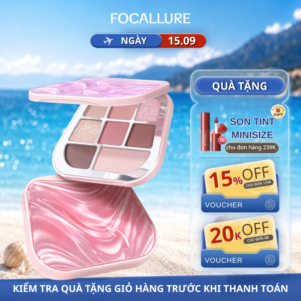 Bảng Phấn Mắt FOCALLURE Bền Màu Dưỡng Ẩm Lâu Trôi Chống Thấm Nước 9.6g