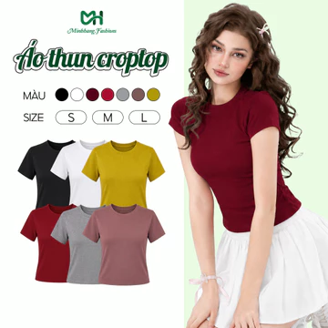 Áo Croptop Nữ Tay Ngắn, Áo Thun Nữ Ôm Dáng Form Gọn, Áo Baby Tee nữ, Áo Thun Croptop Ôm Body