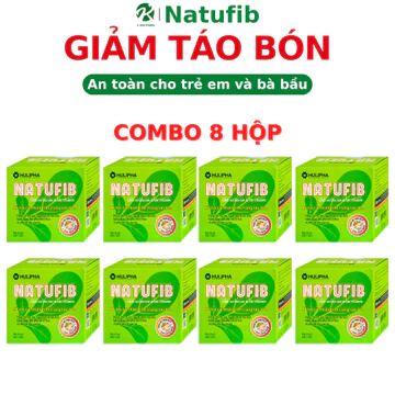 COMBO 8 HỘP NATUFIB, Giảm Táo Bón, Bổ Sung 2000mg Chất Xơ Hòa Tan FOS, Giúp Nhuận Tràng, Hộp 20 Gói