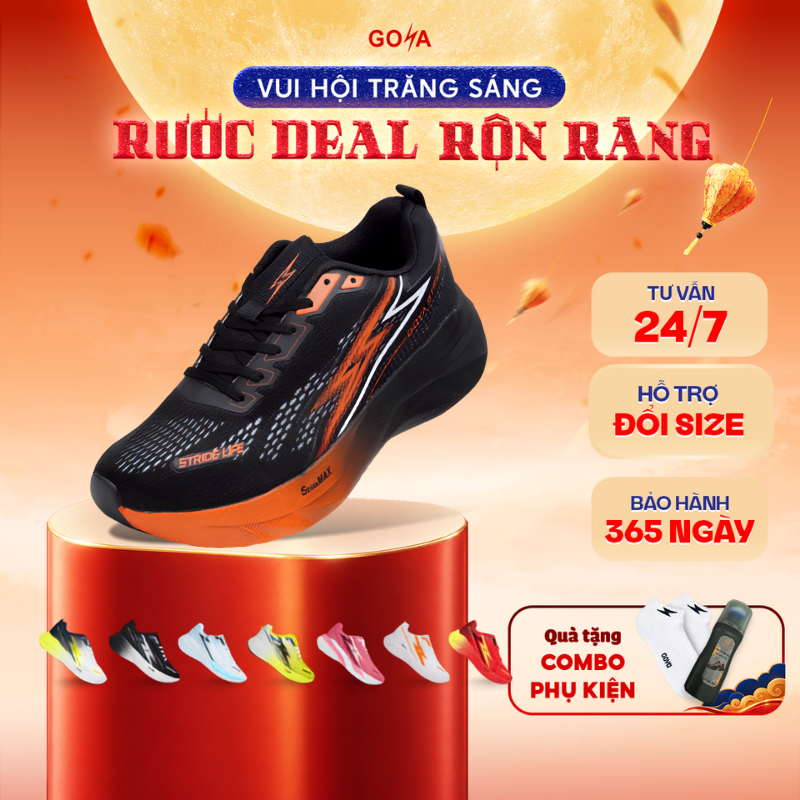 [Deal độc quyền 15.9]Giày Thể Thao Chạy Bộ Nam Nữ GOYA STRIDES 3 Năm 2026 -  Êm Ái Vượt Trội, Thoáng Khí