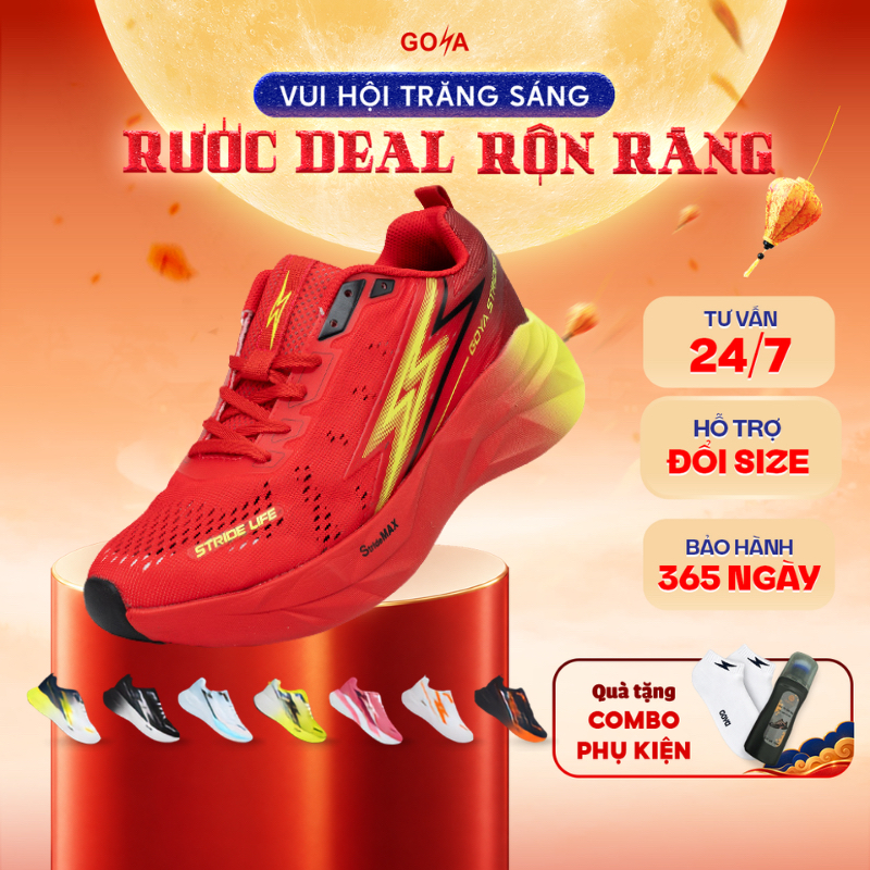 [Tặng Phụ Kiện] Giày Thể Thao Chạy Bộ Nam Nữ GOYA STRIDES 3 Năm 2026 1 - Siêu Êm, Thoáng Khí,Thời Trang