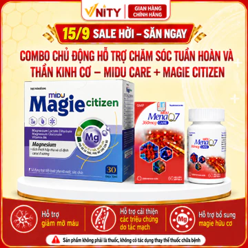 Combo Midu Magie Citizen + MenaQ7 Care 60 Viên, Hỗ Trợ Chăm Sóc Tim Mạch, Hỗ Trợ Ngủ Ngon
