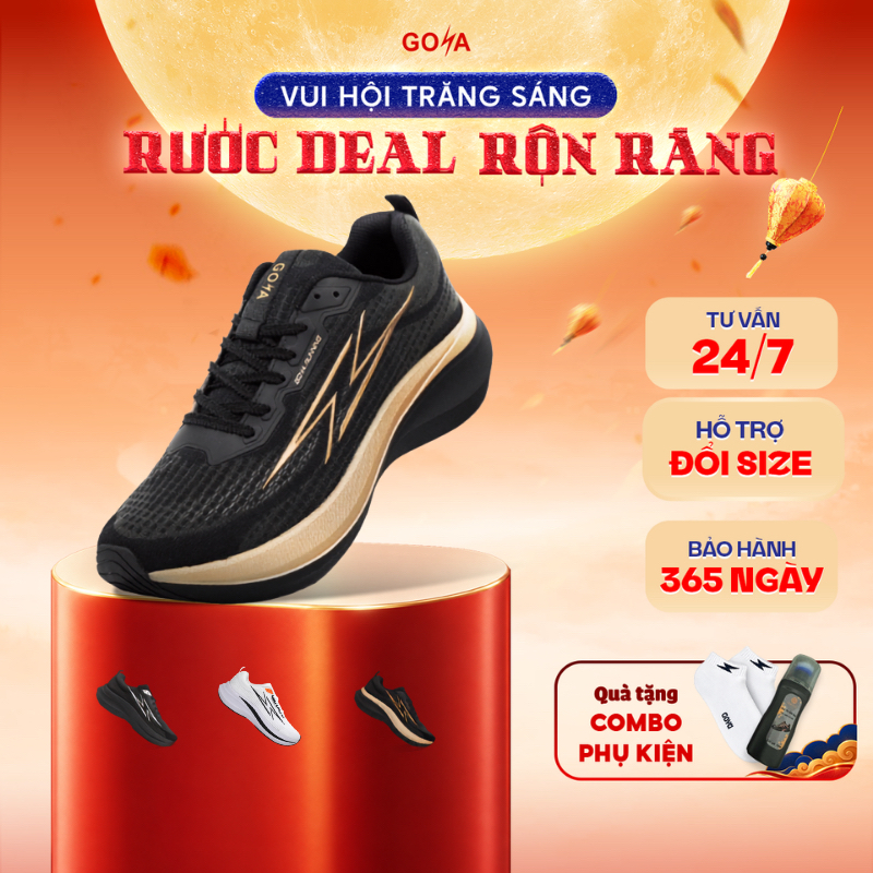 [10KM] Giày Chạy Bộ Nam Nữ GOYA NOVA – Daily Trainer Chinh Phục 10KM Đầu Tiên, Nhẹ Êm Thoáng Khí, TPU Chống Xoắn .