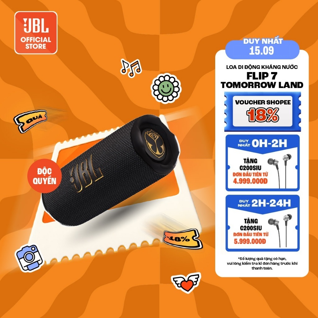 [ĐỘC QUYỀN ONLINE] Loa JBL Flip 7 Công Suất 35W Chơi Nhạc Tới 16 Giờ Chống Nước Bụi IP68 Ghép Nối Đa Loa