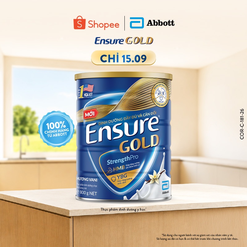 Sữa bột Ensure Gold Abbott hương vani 800g