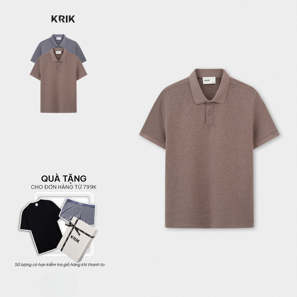 Áo Polo Nam KRIK Form Regular Chất Liệu Cotton Dệt Gân Basic Hiện Đại PL2346