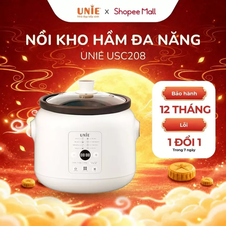 [FS] Nồi kho hầm chuyên dụng UNIE USC208 - 2L, nồi nấu chậm, lòng nồi gốm cao cấp, đa tính năng, bảo hành 12 Tháng