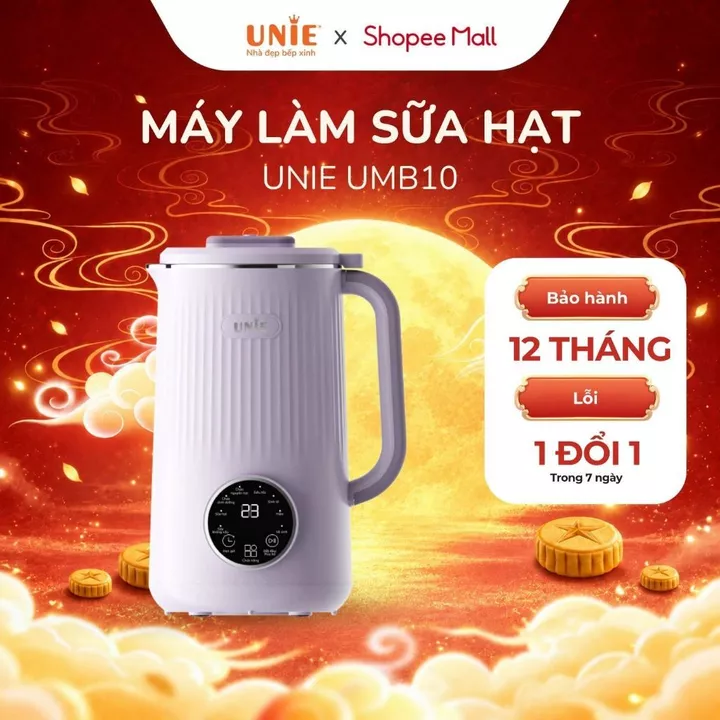 Máy làm sữa hạt Unie UMB10 - máy xay nấu đa năng, dung tích 1L, công suất 800W, nấu sữa siêu mịn, Bảo hành 12 tháng