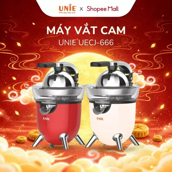 [SP MỚI] Máy vắt cam UNIE UECJ-666 công suất 100W, dung tích bình chứa 500ml, lưới lọc inox 304, bảo hành 12 tháng