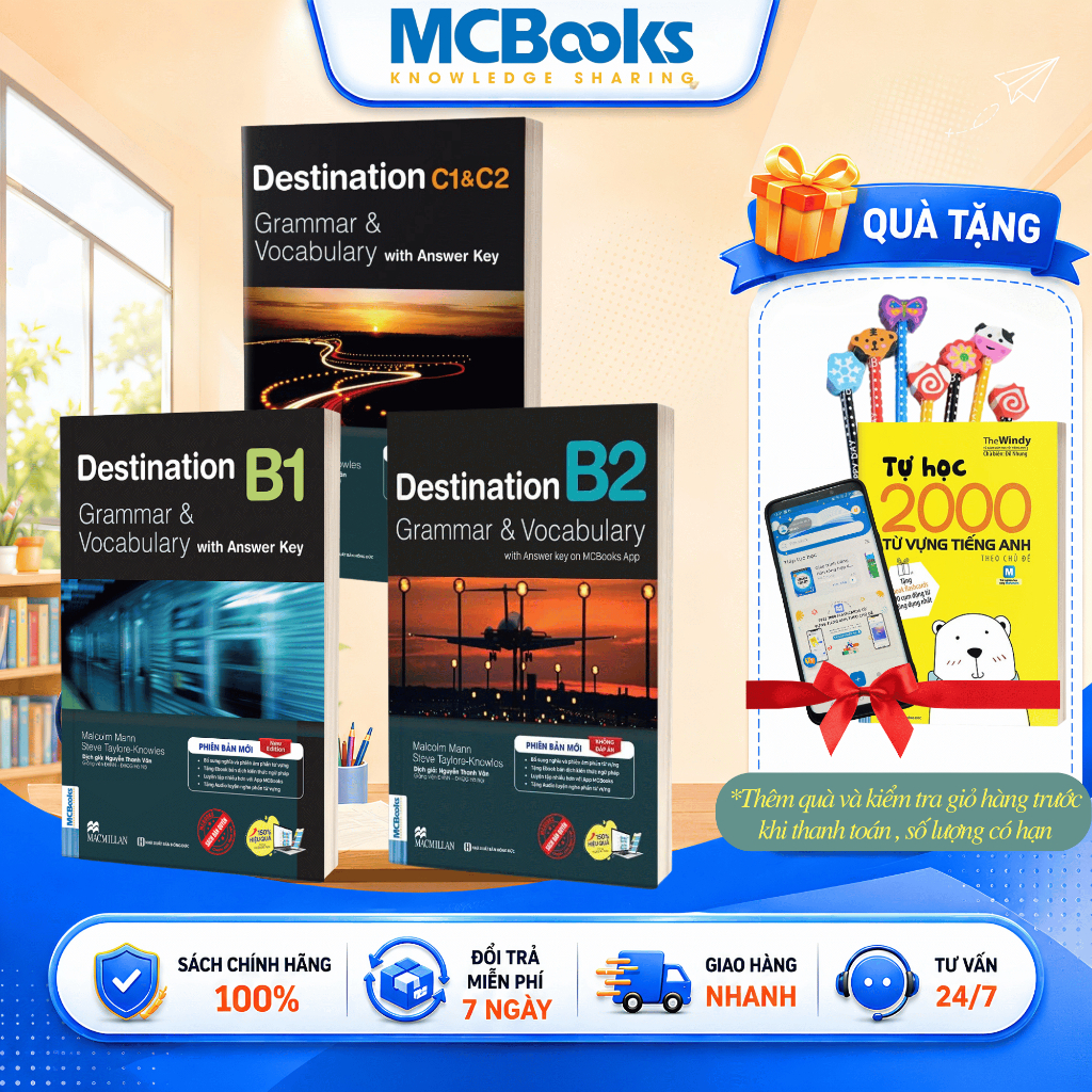 Sách Trọn Bộ Giáo Trình Destination Grammar & Vocabulary B1, B2, C1&C2 (Kèm Đáp Án) Lẻ/combo