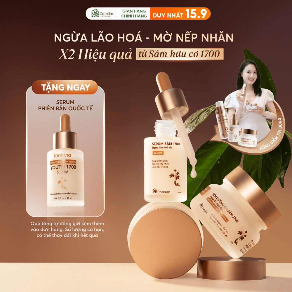 [MUA 2 TẶNG 1]Combo 2 Bước Chuyên Sâu Sâm 1700 Cấp Ẩm Ngừa Lão Hoá Da Cỏ Mềm
