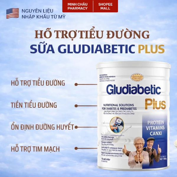Sữa Tiểu Đường Kiểm soát đường huyết cho người Tiểu Đường Gludiabetic Plus Chính Hãng