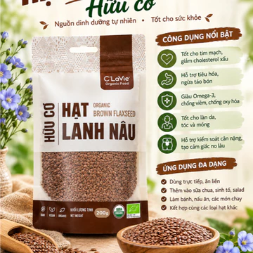 Hạt lanh nâu hữu cơ C'LAVIE 200g/100g - Nhà hữu cơ
