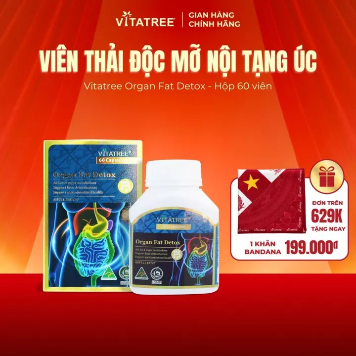 TPBVSK Vitatree Organ Fat Detox 60 viên - Viên Uống Hỗ Trợ Thải Độc Mỡ Nội Tạng