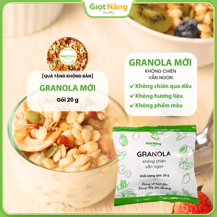 [Quà Tặng Không Bán] Granola Giọt Nắng Mới 20g Ngon Giòn Không Chiên Từ Nông Sản Giọt Nắng