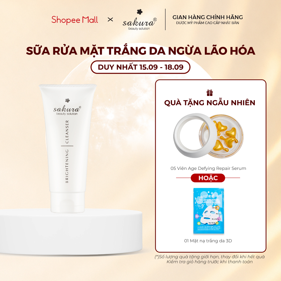 Sữa rửa mặt trắng da Sakura Brightening Cleanser 100ml