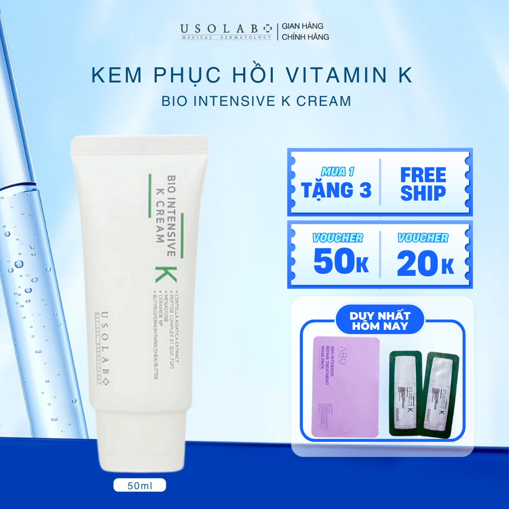 Kem dưỡng Vitamin K Cream USOLAB - Làm dịu, phục hồi da nhạy cảm và chống lão hóa 50ml