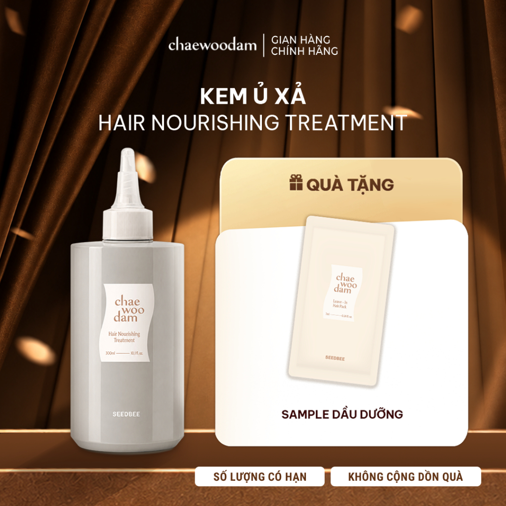 [CHAEWOODAM] Kem Ủ Phục Hồi Tóc Chuyên Sâu, Công Nghệ "Water To Cream" Cho Tóc Mềm Mượt Bóng Khoẻ 300ml
