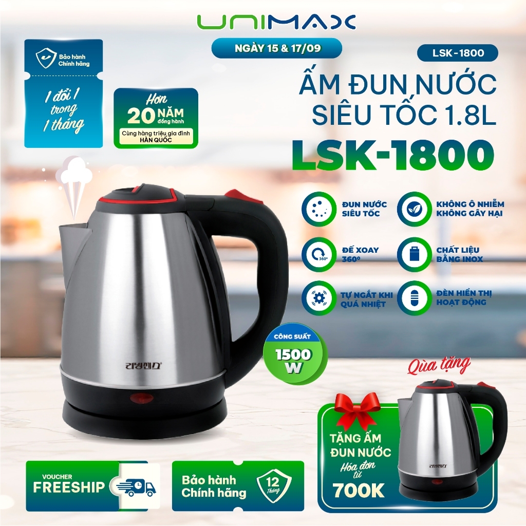 Ấm Điện Tự Ngắt Thông Minh – Đun Nhanh, Không Lo Trào Nước
